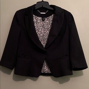 White House Black Market Blazer with Animal Print Lining